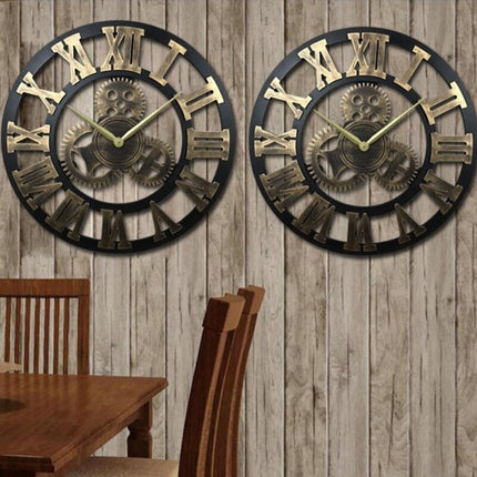 Reloj de pared grande con engranajes