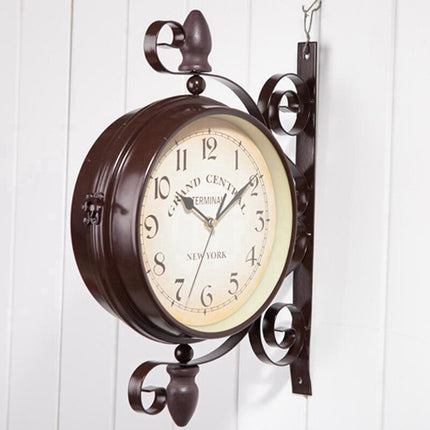 Reloj de pared doble cara estación