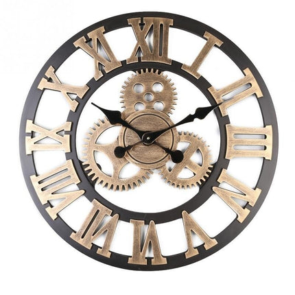 Reloj de pared grande con engranajes