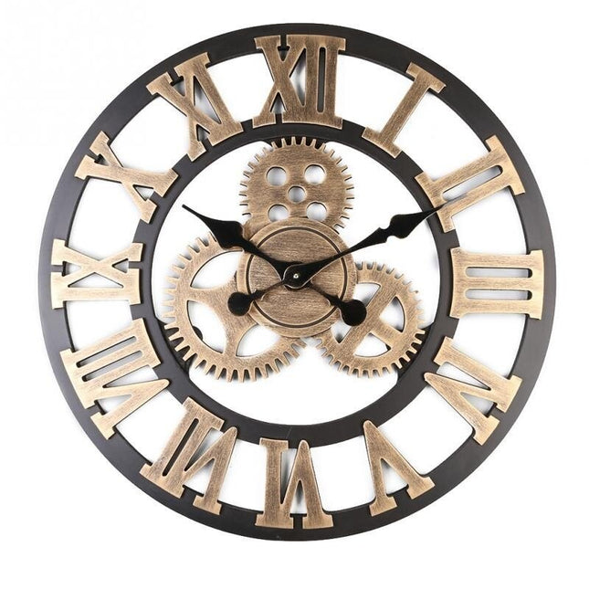 Reloj de pared grande con engranajes