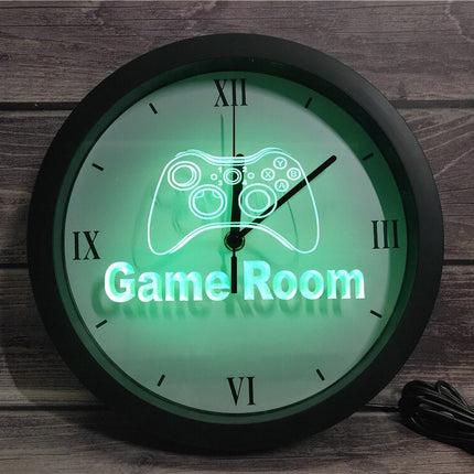 Reloj de pared luminoso para habitación gamer