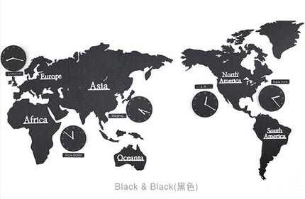 Reloj de pared mapa mundial zonas horarias