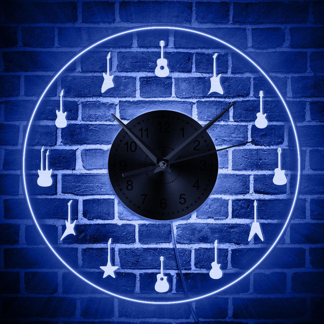 Reloj de pared LED con guitarras
