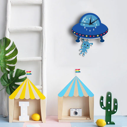 Reloj de pared infantil diseño ovni