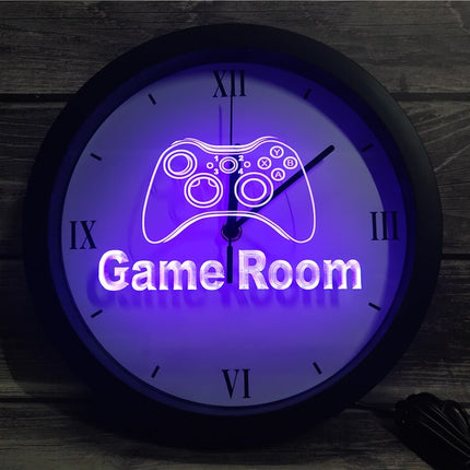 Reloj de pared luminoso para habitación gamer