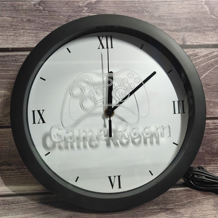 Reloj de pared luminoso para habitación gamer