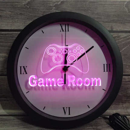Reloj de pared luminoso para habitación gamer