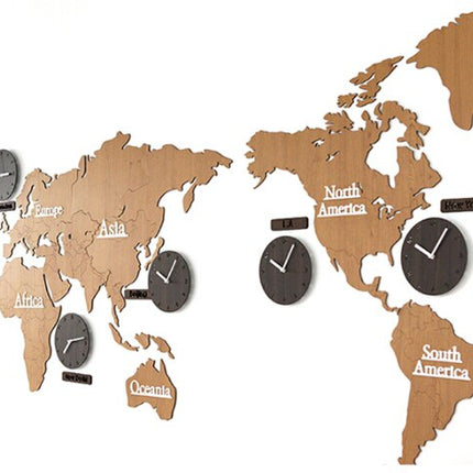 Reloj de pared mapa mundial zonas horarias