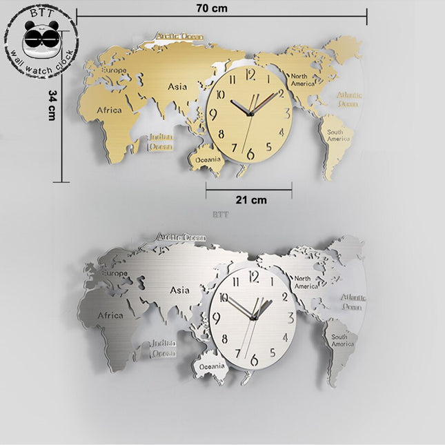 Reloj de pared mapamundi gigante