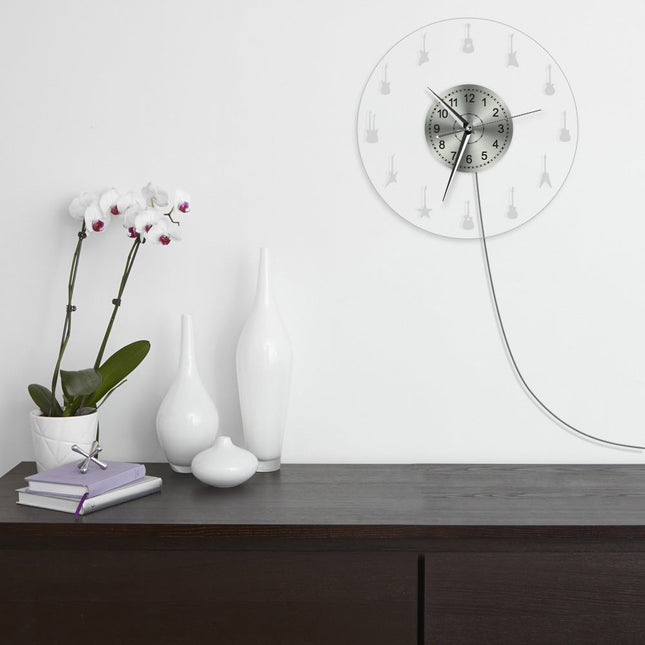 Reloj de pared LED con guitarras