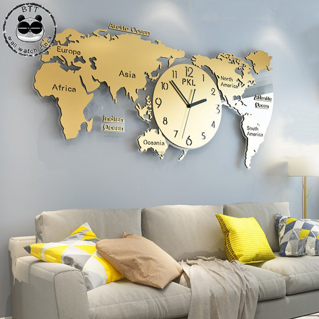 Reloj de pared mapamundi gigante