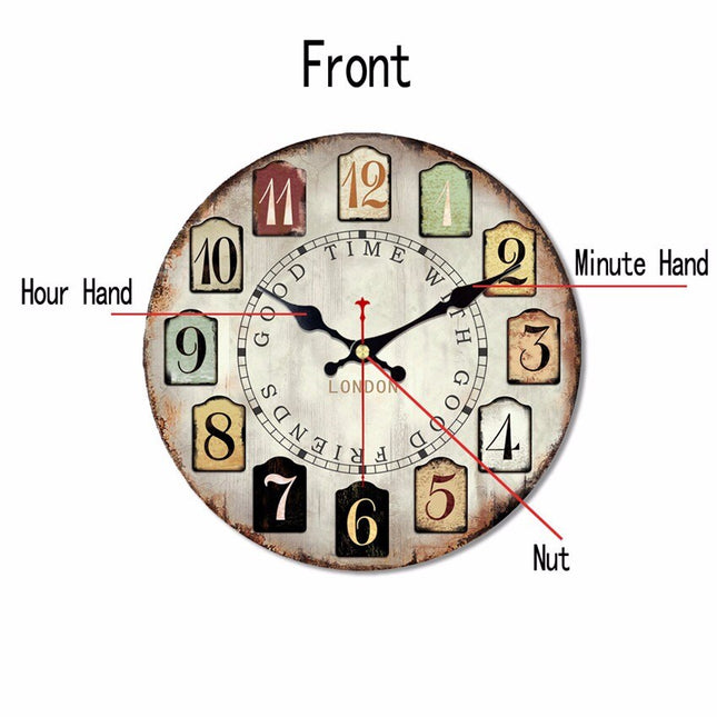 Reloj de pared estampado hojas tropicales