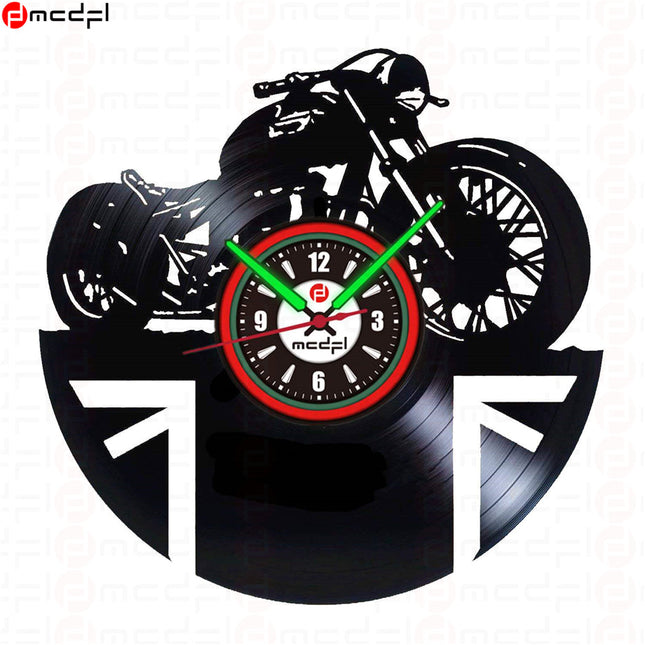 Reloj de pared moto rojo y verde