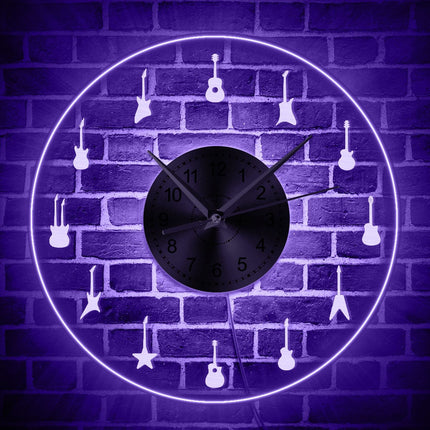 Reloj de pared LED con guitarras