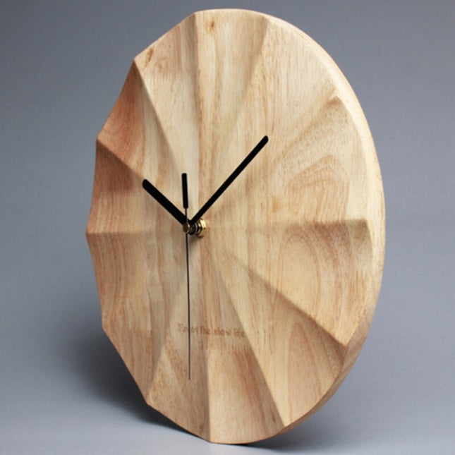 Reloj de pared madera diseño geométrico