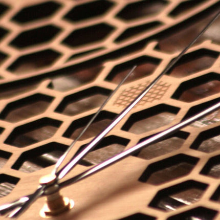 Reloj de pared madera panal abeja