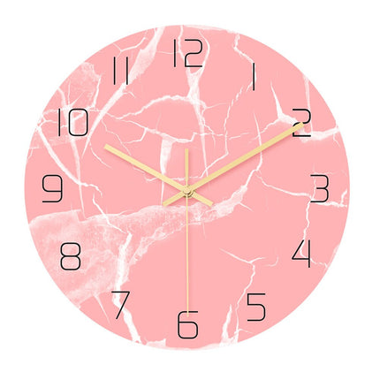 Reloj de pared diseño mármol rosa