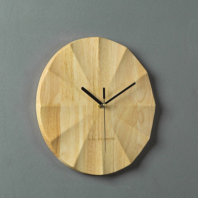 Reloj de pared madera diseño geométrico