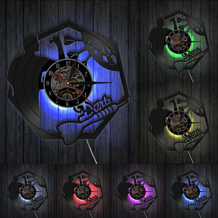 Reloj de vinilo para jugadores dardos