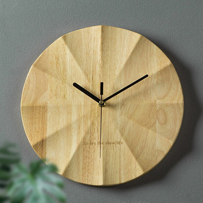 Reloj de pared madera diseño geométrico