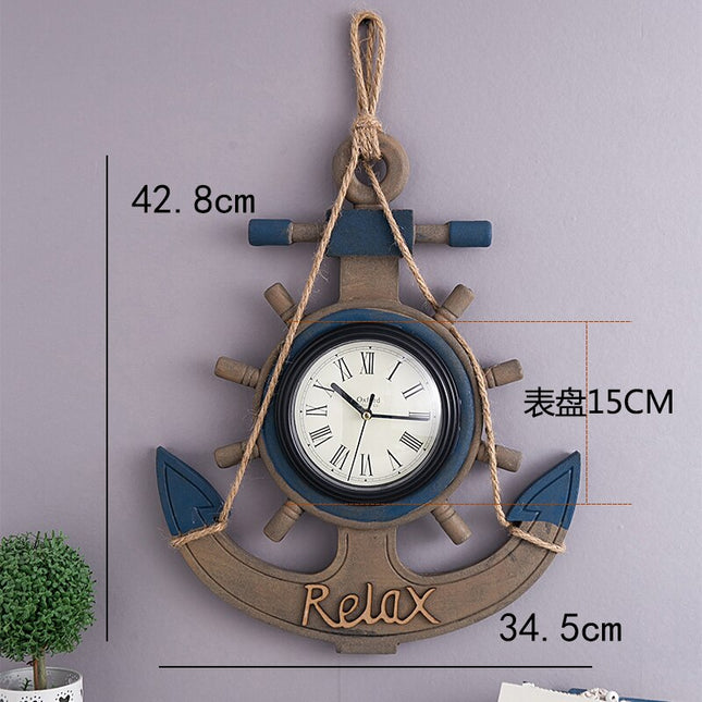 Reloj de pared marinero forma ancla