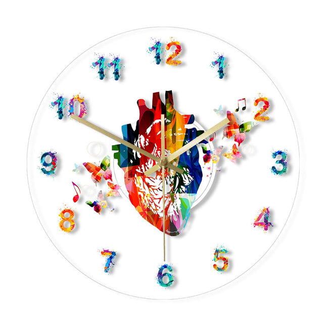 Reloj de pared LED acrílico Corazón