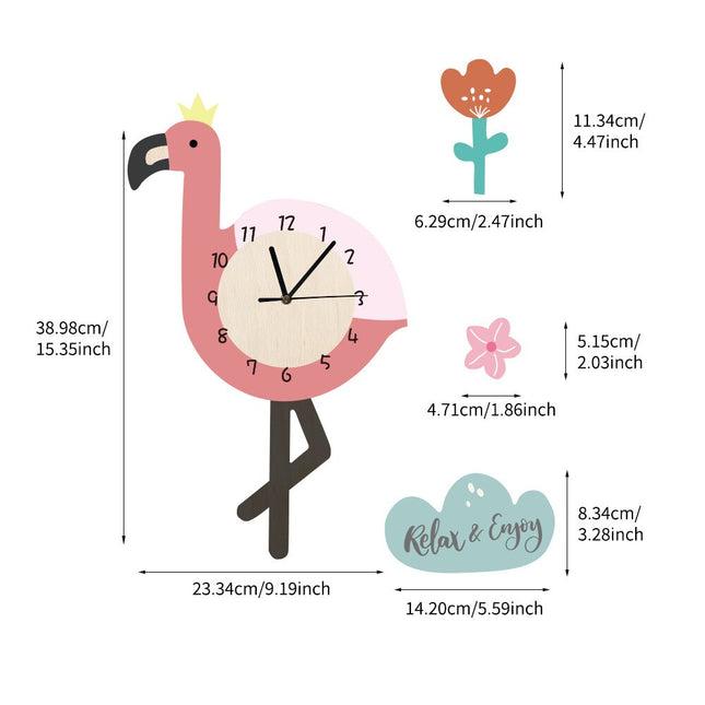 Reloj de pared infantil forma flamenco
