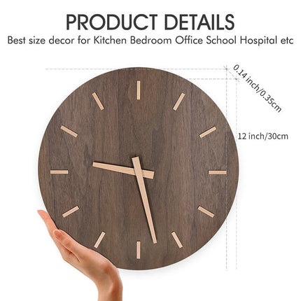 Reloj de pared de madera silencioso