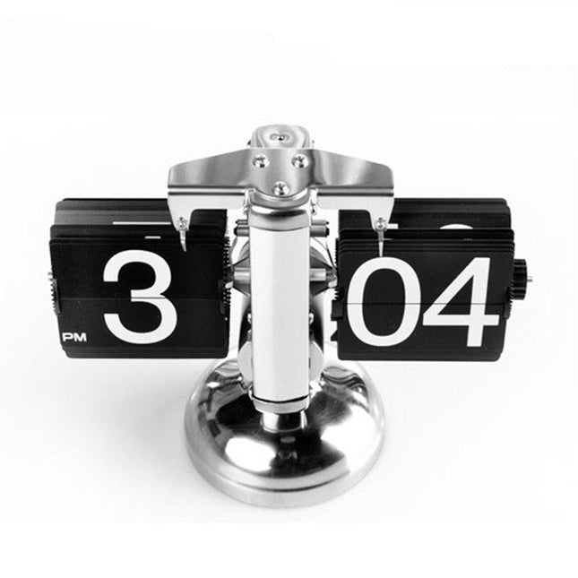 Reloj flip de mesa blanco y negro