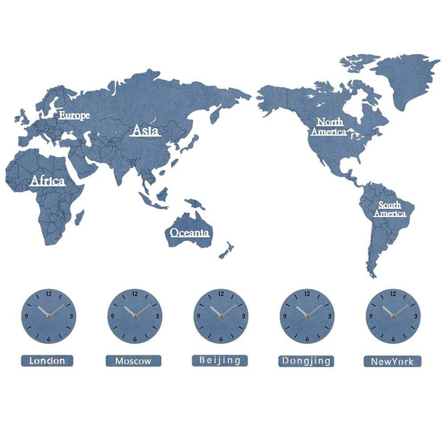 Reloj de pared mapa mundial zonas horarias