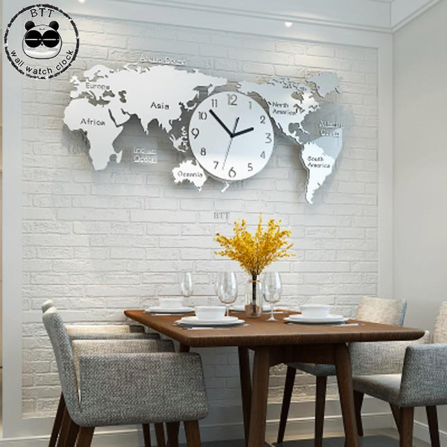 Reloj de pared mapamundi gigante