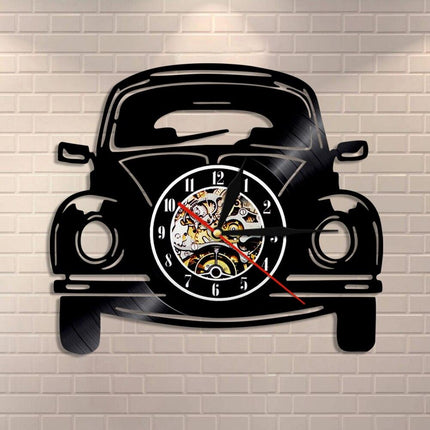 Reloj vinilo coche clásico Volkswagen Beetle