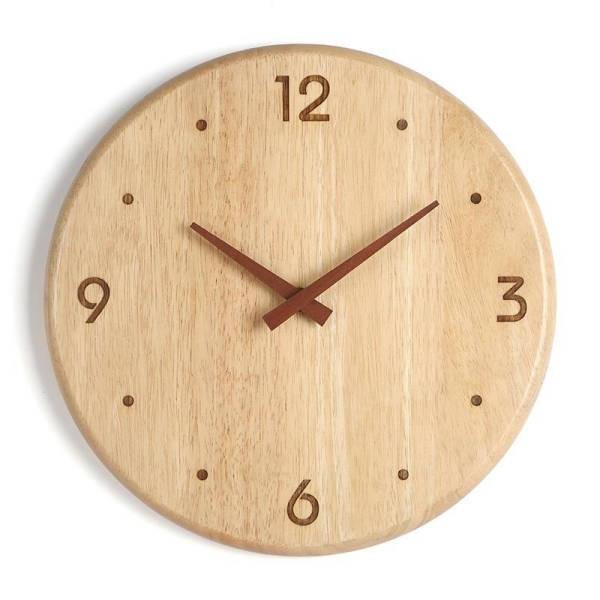 Reloj de pared madera natural 40 cm