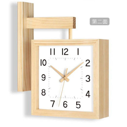 Reloj de pared cuadrado de madera