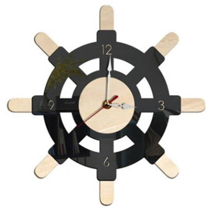 Reloj de pared náutico timón barco