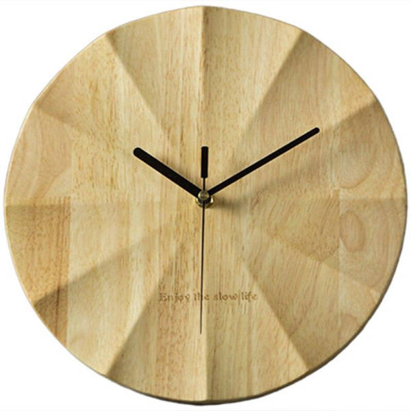 Reloj de pared madera diseño geométrico