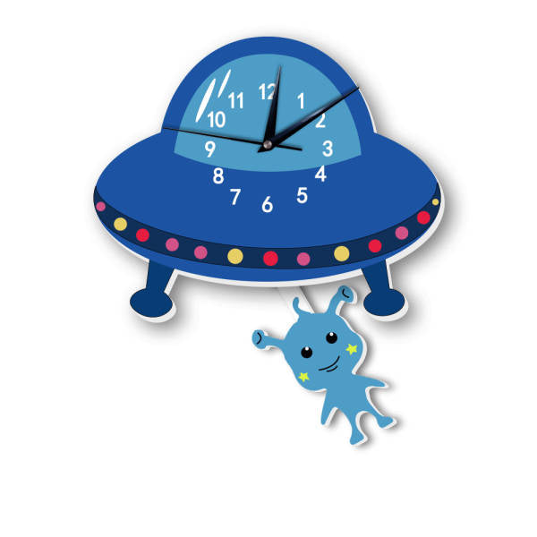 Reloj de pared infantil diseño ovni