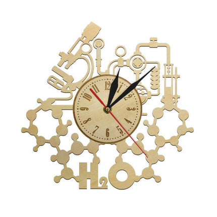 Reloj de pared de madera científico
