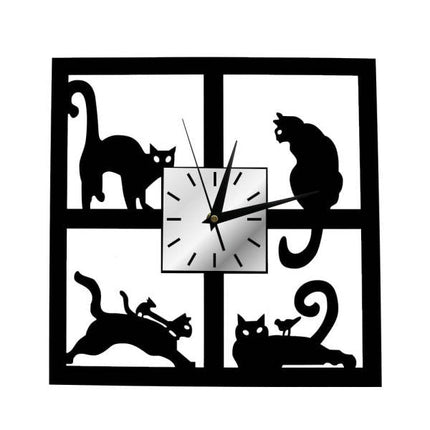 Reloj de pared cuadrado diseño gatos