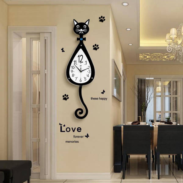 Reloj de pared Gato con péndulo