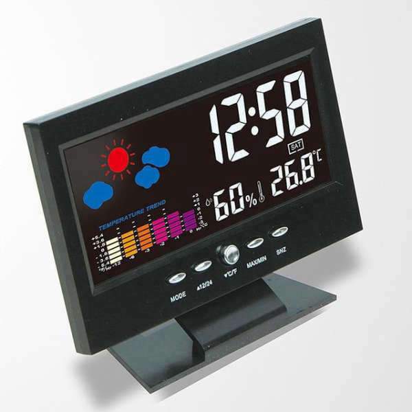 Estación meteorológica con reloj despertador digital