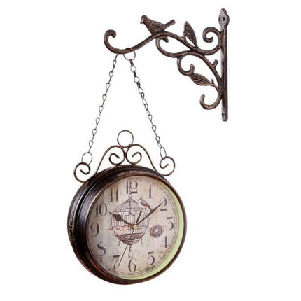 Reloj de estación doble cara pared