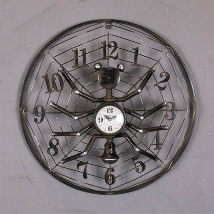Reloj de pared industrial araña metálico