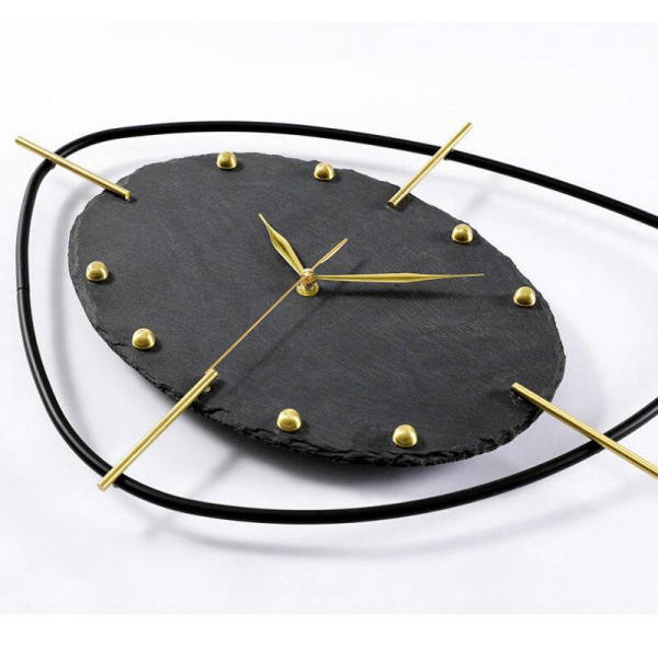 Reloj de pared diseño ovalado pizarra