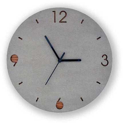 Reloj de pared minimalista gris y madera
