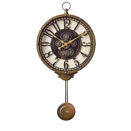 Reloj de pared retro con péndulo