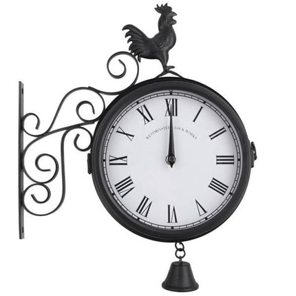 Reloj de estación exterior con gallo