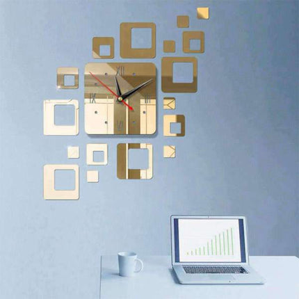 Reloj de pared cuadrado diseño adhesivo