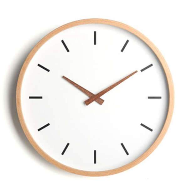 Reloj de pared redondo marco madera