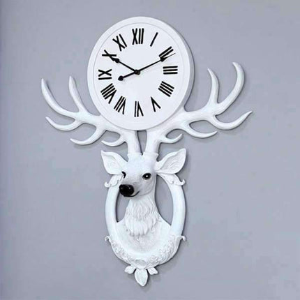 Reloj de pared cabeza ciervo blanco